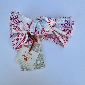 Kate Quinn Head Bow | Holiday Nordic Snowflake Knit | Cream/Red | 0–6M (S) | NWT